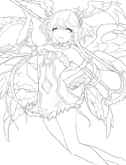 投稿用の絵を描いていて気がついたらユングになっていたんだ、何を言っているかわからねぇとおm(ry

ここ最近で一番綺麗な線画(◜ᴗ◝ ) 