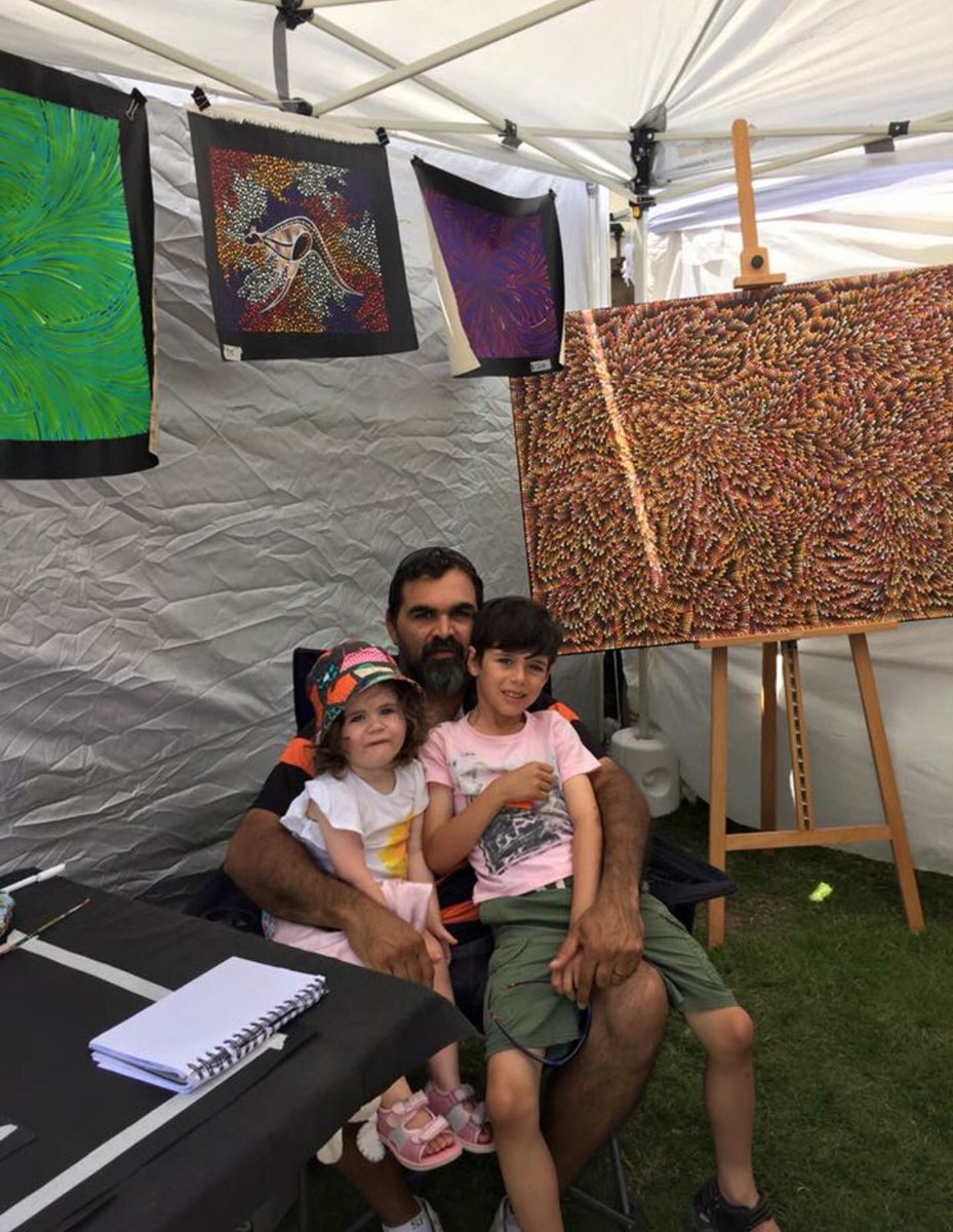 Croftys_Art13's tweet photo. Two of my favourites visiting me at the #Olivetreemarkets at Civic Park in Newcastle NSW https://t.co/aLlMRhSvjG