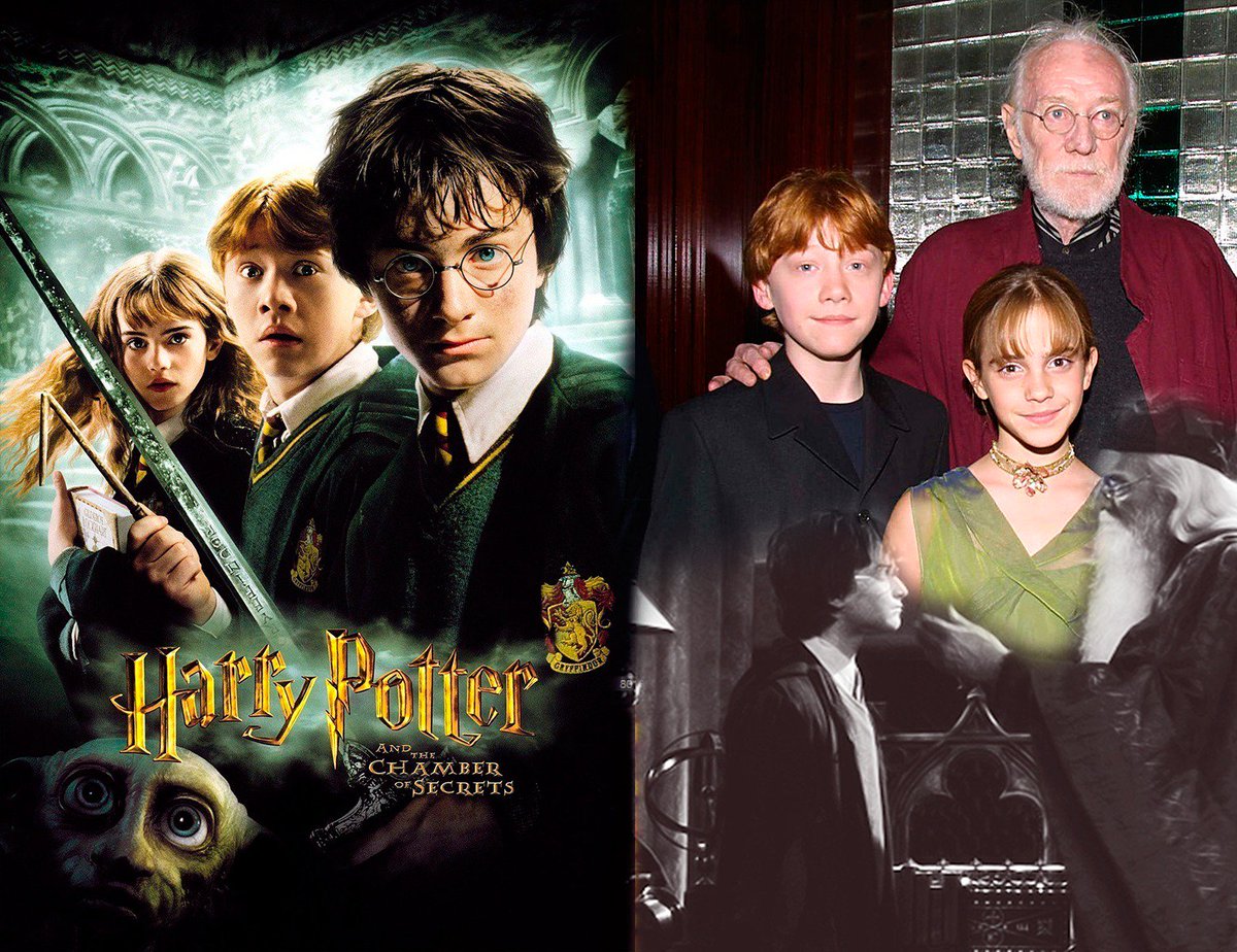 Hace justo 15 años, finalizaba el rodaje de 'Harry Potter y la cámara secreta'. Varitas al cielo por Richard Harris.
