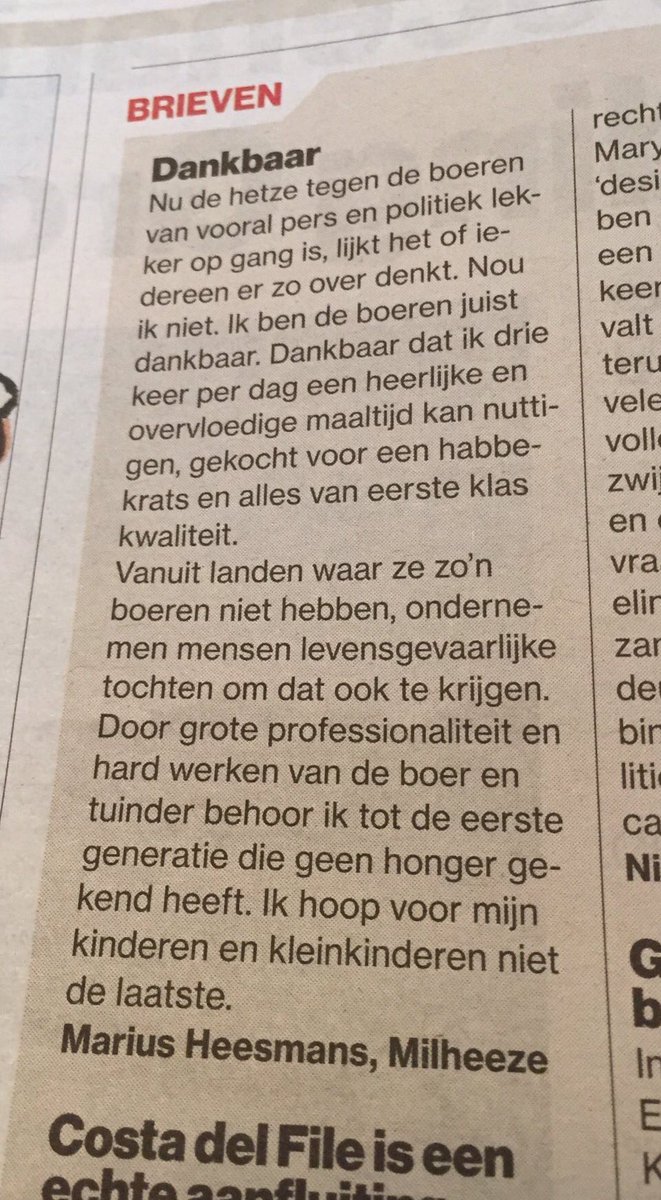 boerbewust's tweet photo. Marius Heesmans uit Milheeze wil de boeren graag bedanken voor het produceren van heerlijk, betaalbaar en kwalitatief hoogstaand eten. Top! https://t.co/lmO6FkTq2N
