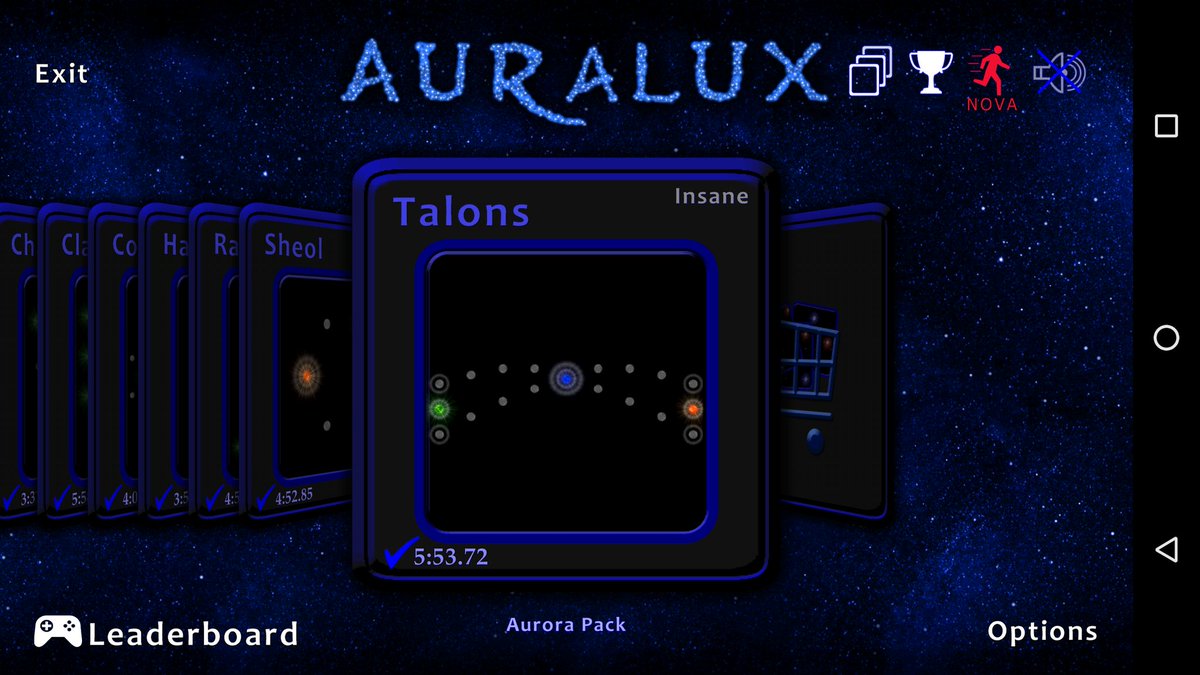 I've been playing <a href="/AuraluxGame/">Auralux</a> since 2014 and I've FINALLY completed all levels in Nova mode! Cage and Talons have taken me over a year 😳