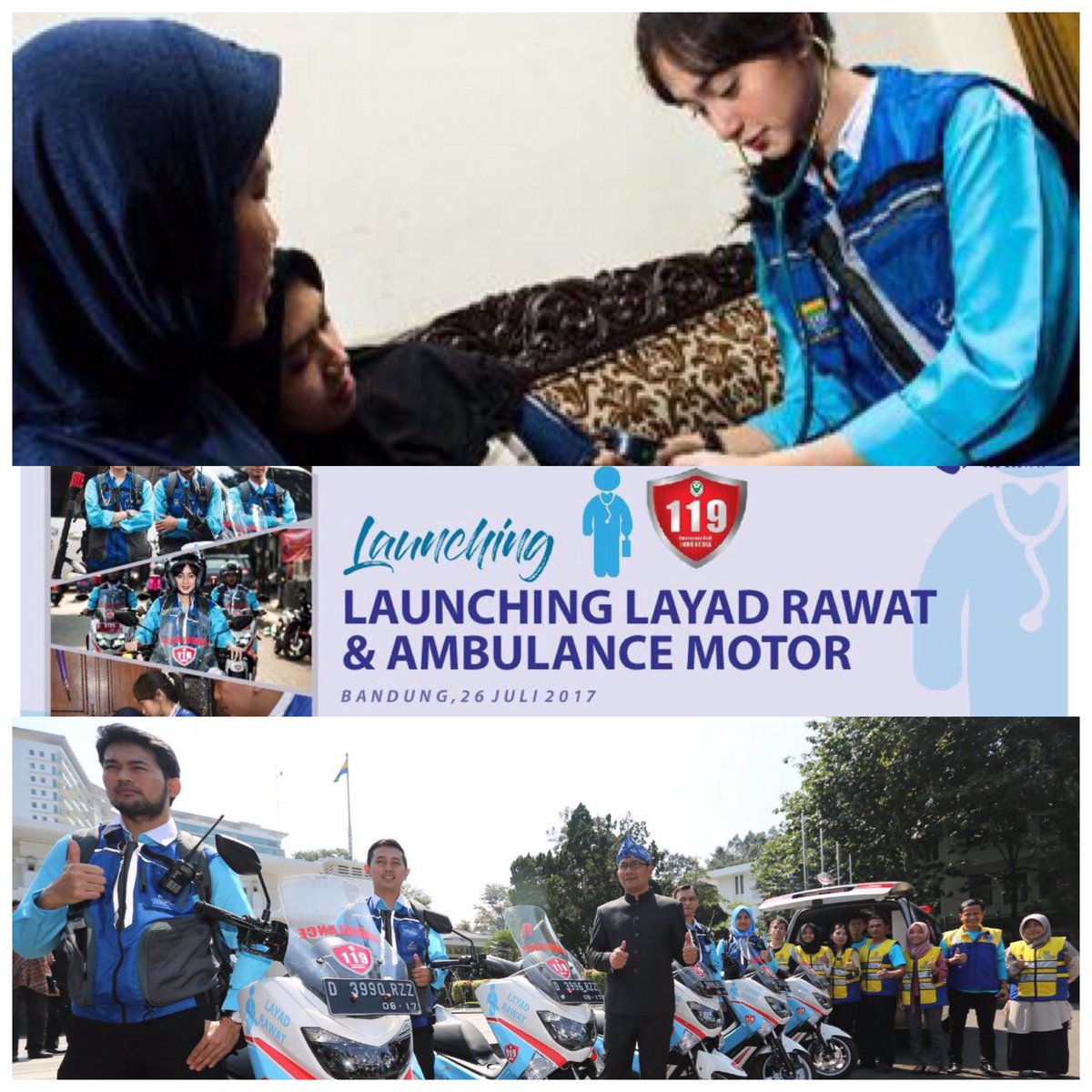 Program LAYAD RAWAT hari ini dimulai. 1,590 dokter/perawat rutin mendatangi rumah2 warga tdk mampu. Jika berat ttp dirujuk ke RS. Kontak 119