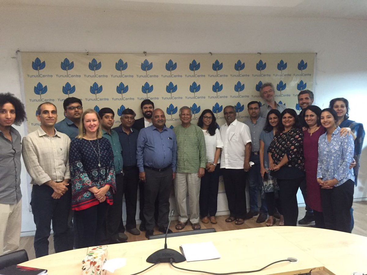 Team <a href="/Yunus_SBIndia/">YunusSocBus India</a> &amp; ICAT meet with Prof Yunus, ahead of Social Business Day #sbd2017 <a href="/Yunus_Centre/">Muhammad Yunus</a> <a href="/lamiya09/">Lamiya Morshed</a> <a href="/aartiwig/">Aarti Wig</a> <a href="/PriyaShah10/">Priya Shah</a>