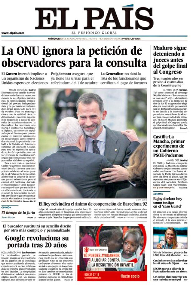 Por primera vez, un presidente de España en ejercicio declara en los tribunales. Y por la corrupción. Portadas hoy