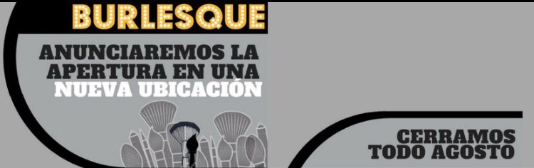 BurlesqueMadrid's tweet photo. Sabeis que nos mudamos y vamos a cerrar todo agosto https://t.co/pxEKpmpIWQ