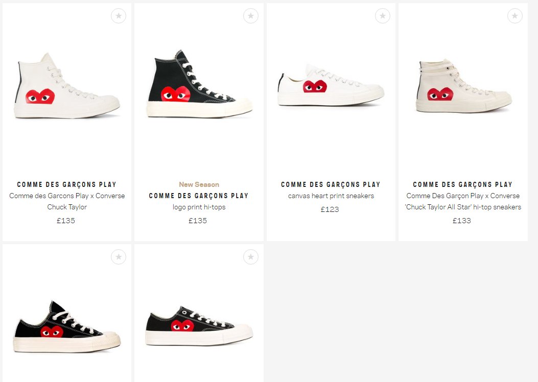 farfetch comme des garcons converse