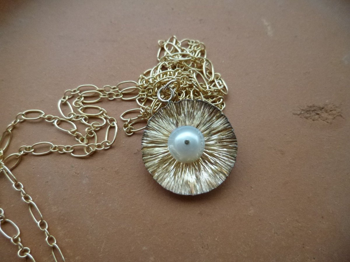 Gold filled extra long necklace with pearl tuppu.net/6049834b #Three #LongNeacklace