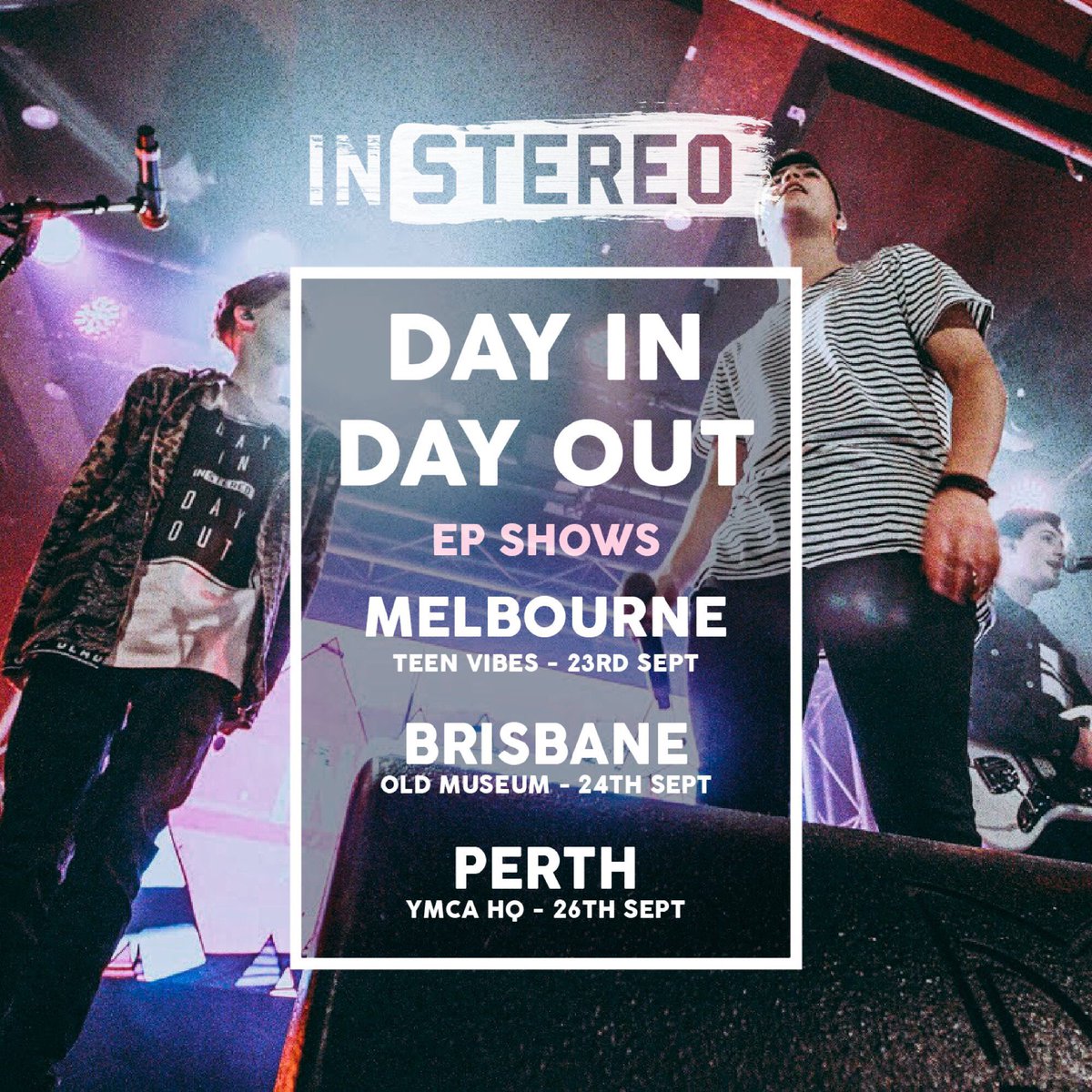 instereomusic's tweet photo. ANNOUNCEMENT: We're doing some shows to celebrate the release of #DayInDayOutEP! Tickets for Brisbane and Perth on sale Saturday 9AM! https://t.co/IQzZUN1mem