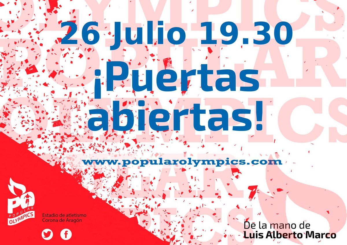 LAlbertoMarco's tweet photo. #Zaragoza ¡Recordad que esta tarde nos vemos para preparar @popularolympics ! ⬇️
📍Estadio Corona de Aragón (CAD)
⏱️19:30
👟 🎒 https://t.co/YXbKSb8k44