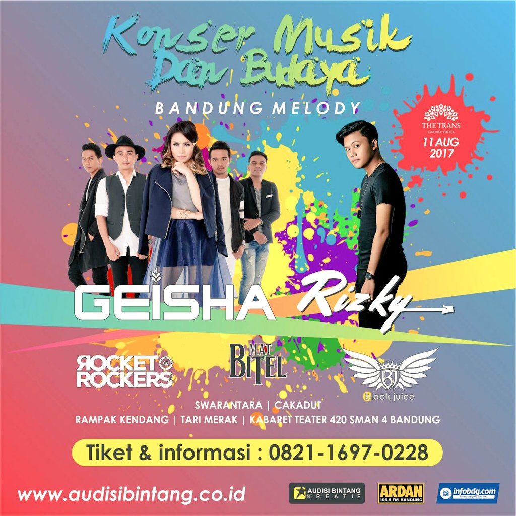 Barudak ayo ramaikan  Konser Musik &amp; Budaya tgl 11 agst 2017 <a href="/bandungmelody_/">Bandung Melody</a> <a href="/geishaindonesia/">GEISHA</a> <a href="/MusicaStudios/">Musica Studio's</a> <a href="/ardanradio/">ARDAN RADIO 105.9 FM</a>
