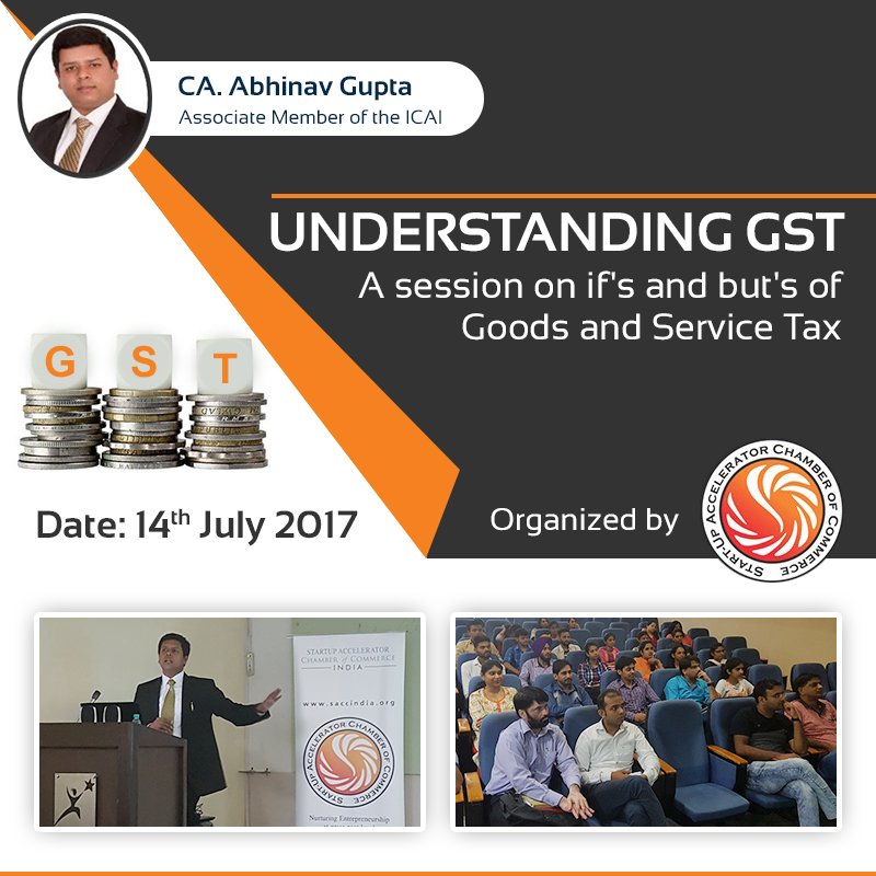 saccindia's tweet photo. "Understanding GST" - An event organized by @saccind on 14th of July 2017.
#SACC #SACCevents #UnderstandingGST #GSTForStartups https://t.co/dJtaH7hnZU