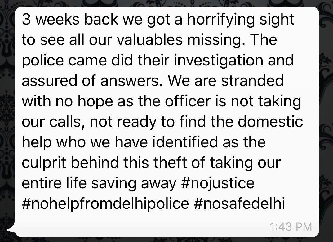 ridhima9099's tweet photo. Last shout for Help. 5 july @DelhiPolice @CBItweets @ndtv @aajtak @republic @abpnewstv @ArvindKejriwal  @CPDelhi  #SouthDelhi #lajpatnagar1 https://t.co/SNkF0c1Oxp