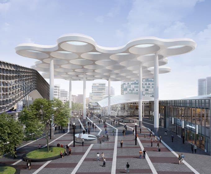 Indrukwekkende dronevideo van bouw reuzendak Stationsplein dlvr.it/PYbhch #utrecht