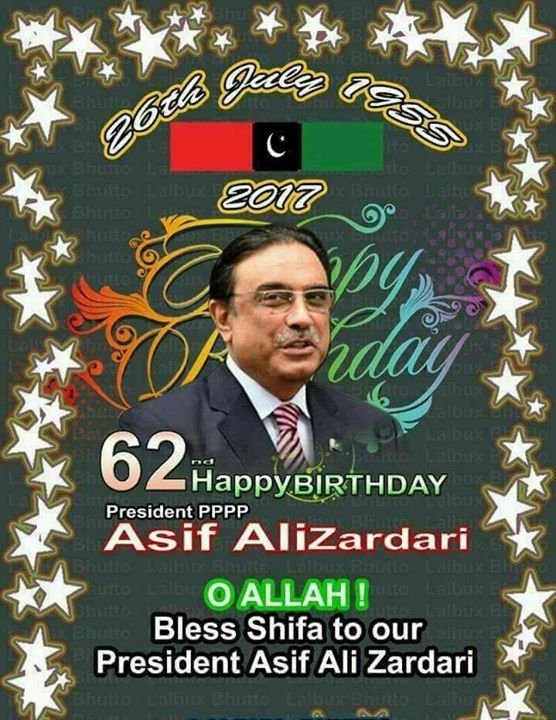 Happy birthday asif Ali Zardari ex president ppp 