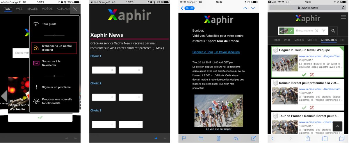 XaphirSearch's tweet photo. Nouveau ! Le service Xaphir News vient de naître, vos centres d’intérêt dans votre boite email tous les matins ! https://t.co/l1N9dUiraP https://t.co/FMrHVaXotQ