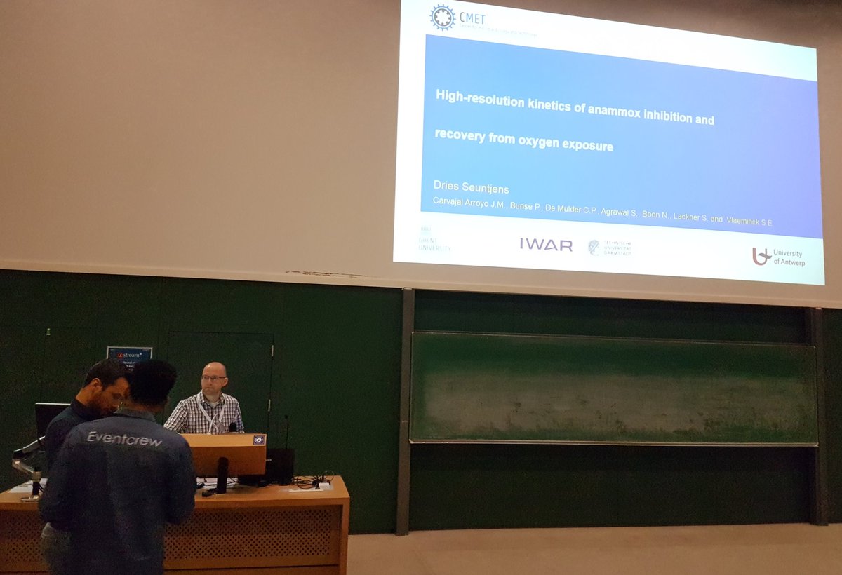 msmjetten's tweet photo. @ICON5V #icon5 dries seuntjes of @ResearchUGent @LABMET on inhibition of #anammox by oxygen or nitrite https://t.co/51dOyrHjWy