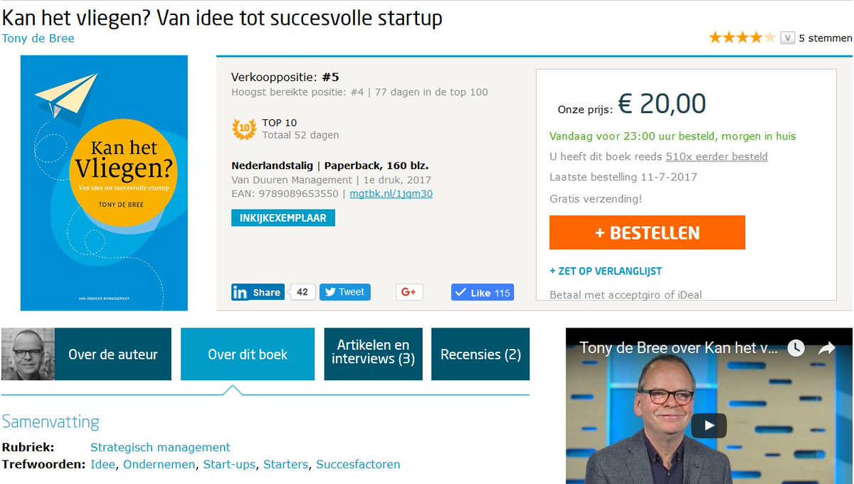 fintechecoach's tweet photo. [BESTSELLER]: 77 dagen in de top 100 &amp; 52 dagen in de TOP 10! #startup #scaleup #vc @Mgtboeknl @paagman @inaboer https://t.co/fsU4dWJwVU https://t.co/aPHHAyyJfx