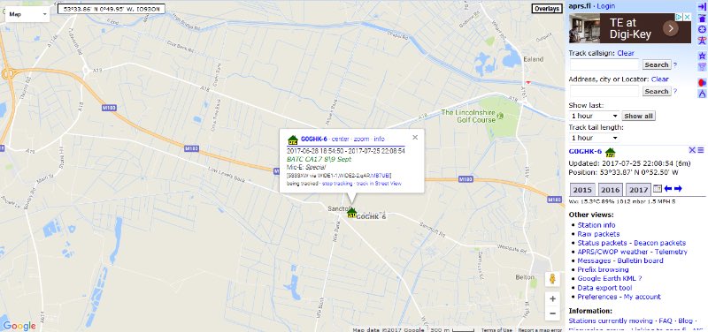 M0GIW's tweet photo. APRS Beacon active for @BATCOnline CAT17 8/9 Sept at Finningley ARS G0GHK/6 #atv #batc #cat17 https://t.co/Ib71e6bmME