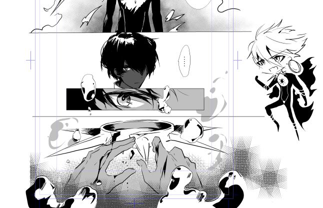 ちまちま描いているアルジュナとカルナの漫画。トンボ外には落描きが生まれがち 
