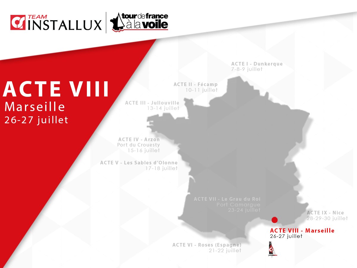 TeamInstallux's tweet photo. Place au 8e acte du @tourvoile ! Aujourd'hui, le mistral souffle trop fort pour mettre un #Diam24 dehors💨 Le raid côtier du jour est annulé. https://t.co/ai6NYJXA5y
