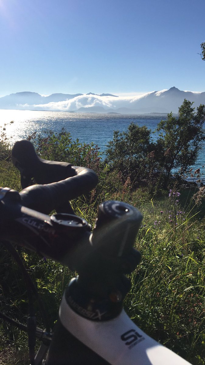 Changing it up for training on tarmac, new sport - still an incredible view. #training #roadbike #cycling #lofoten #norway