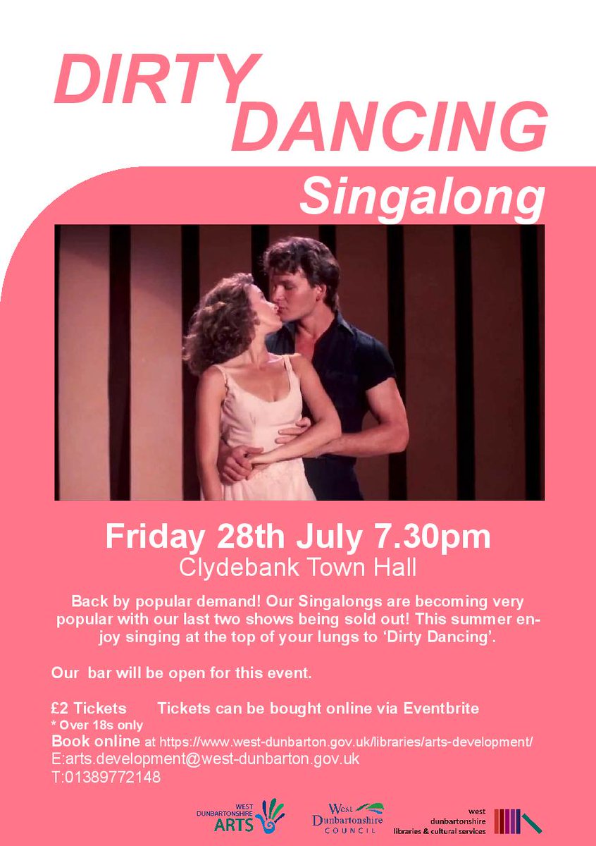 Looking to have the time of your life?

Why not come to our Dirty Dancing screening! 

goo.gl/wiCcG4

#Clydebank #Dumbarton