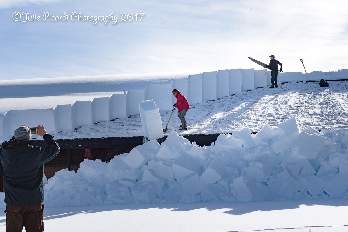 Rooftop snow removal in Yellowstone. It takes more than a shovel! #exploreyellowstone #vagabondgal  #snow #travel