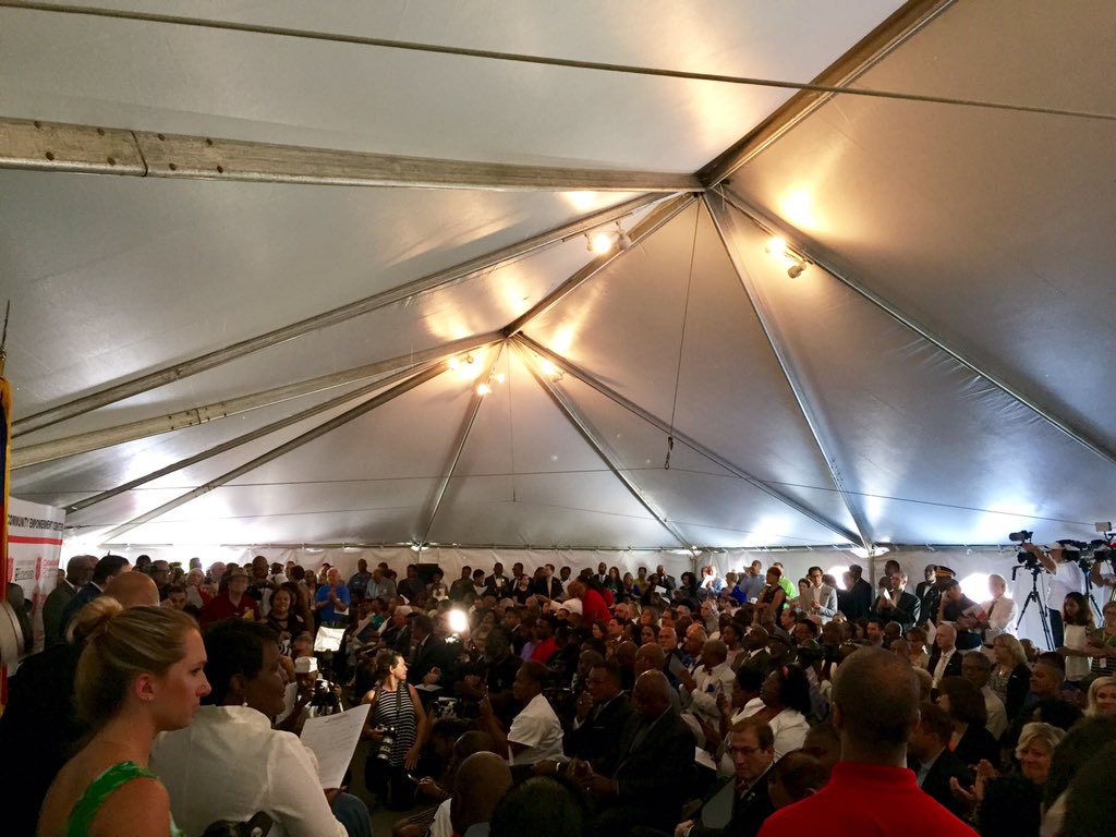 NatUrbanLeague's tweet photo. @ulstl Packed house for this historic occasion. New Center is built from the ashes of burnt down #QuikTrip during #Feguson unrest. #SaveOurCities https://t.co/NZNkkABFbE