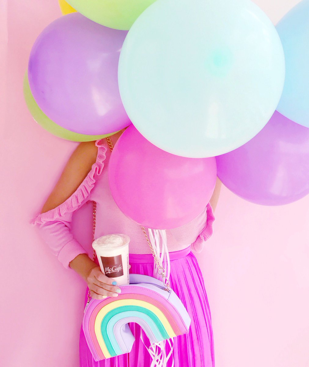 Summertime rainbows &amp; sunshine! Every day needs colorful accessories &amp; a delicious <a href="/McDonalds/">McDonald's</a> #McCafe Strawberry Shake, am I right?! #ad
