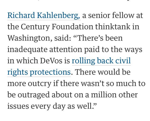 svega_star's tweet image. #DeVos the quiet enemy of Civil Rights! #DeVosWatch 🚫 #DeVostation #Education #WakeUpAmerica &amp;amp; #Resist theguardian.com/us-news/2017/j…