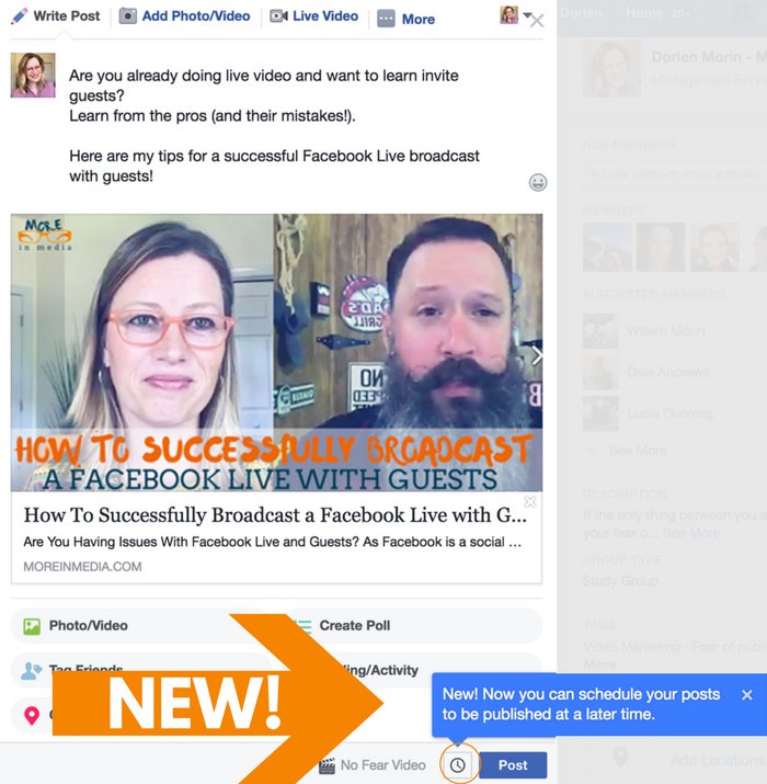 MoreInMedia's tweet image. “Facebook Group Scheduling Now Possible in Facebook Group, natively!” buff.ly/2uBOO1s #FBupdate