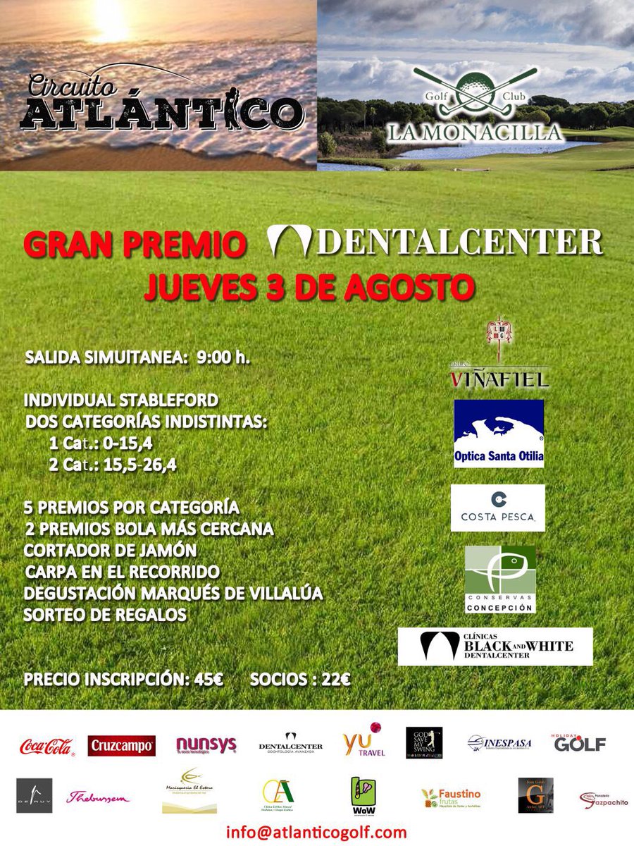 Atlanticogolf's tweet photo. #golf #refrescante Atlantico golf próximas citas. Anímense 03/08 @lamonacillagolf 10/08 #CastroMarimGolfe Inscripciones info@atoanticogolf https://t.co/mEaj4YFTbO