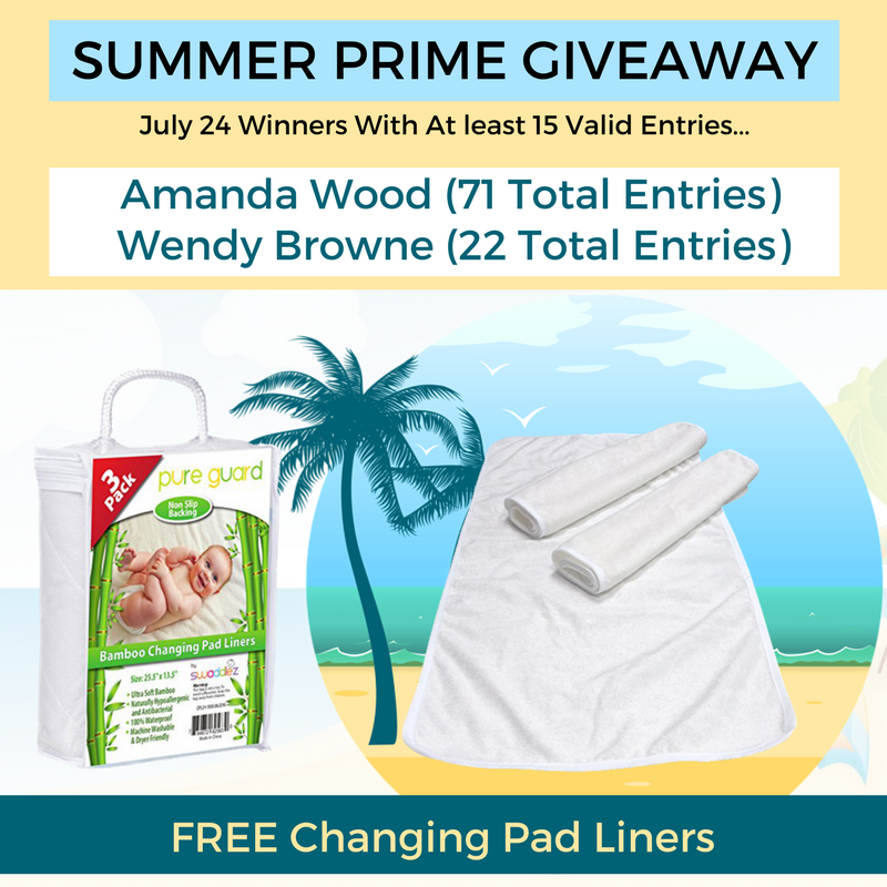 Swaddlez's tweet photo. Congratulations to Amanda and Wendy, the daily winners of FREE Changing Pad Liner last July 24 by accomplishing at least 15 entries.. https://t.co/fHu9YCIRQn