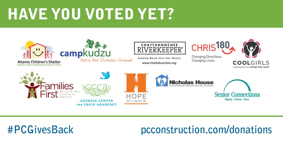 _PCConstruction's tweet photo. The #PCGivesBack contest is a tight race with nearly 2,500 votes! Have you voted for your fav #Atlanta #nonprofit?https://t.co/xGGm2Dmfwl https://t.co/d1eHkFNpFI
