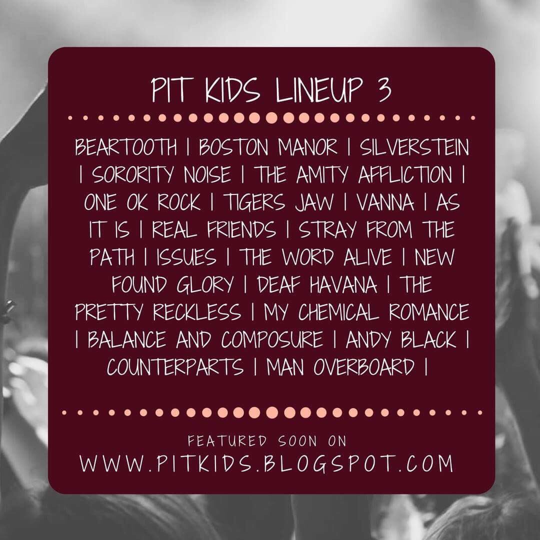 PIT KIDS LINE UP #3
What do you think about this bunch of bands? 🎉🤘🏼