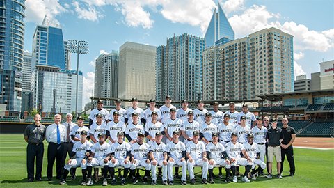 KnightsBaseball's tweet photo. The first 2,000 fans through the gates today will receive a 2017 #CLTKnights Team Photo courtesy of @ImageMarkOnline. https://t.co/jZWkNmPgvx