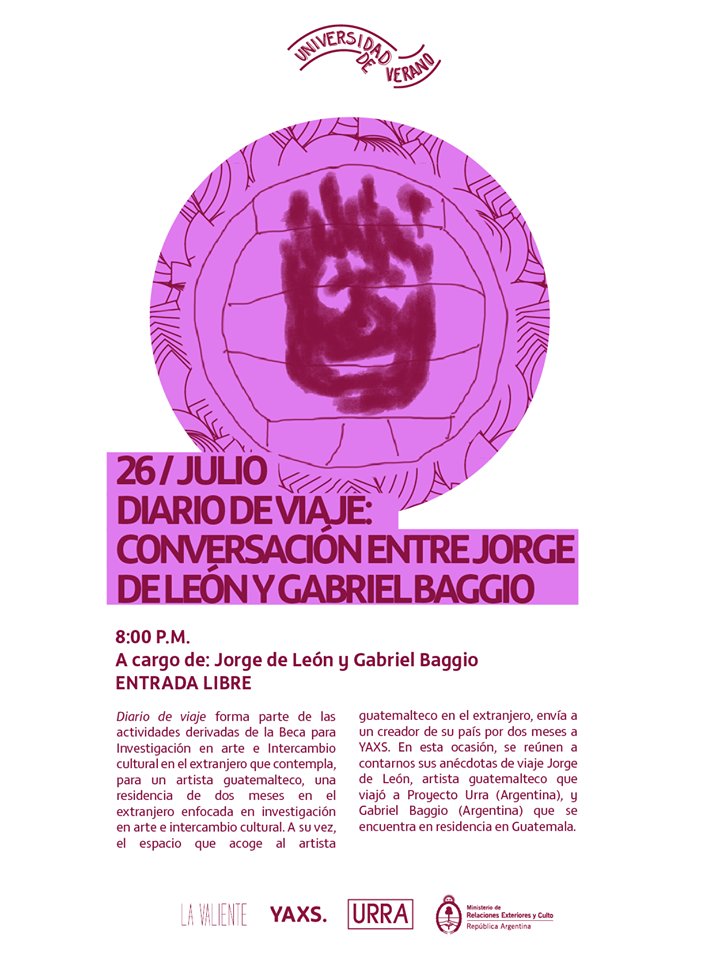 LaValienteLibro's tweet photo. Diario de Viaje: Conversación entre Jorge de León y Gabriel Baggio.
Julio 26
8 PM
#Yaxs #valiente
@elazarcultural @braliem @lanotadigital https://t.co/duxzlJqh4l