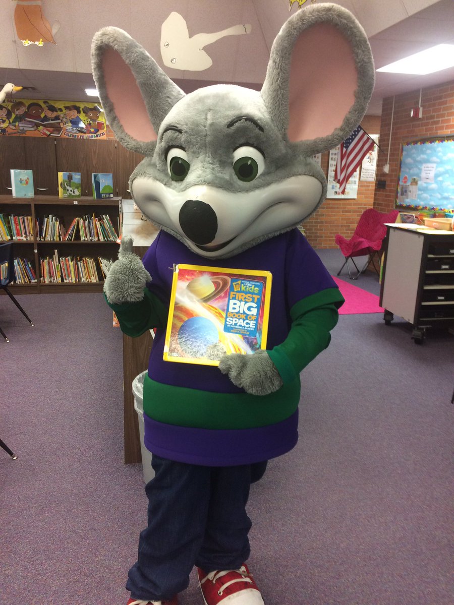 Thank you, Chuck E Cheese, for visiting our Lessenger Library! <a href="/roadrunnersrule/">Lessenger Elementary</a> #wearelamphere