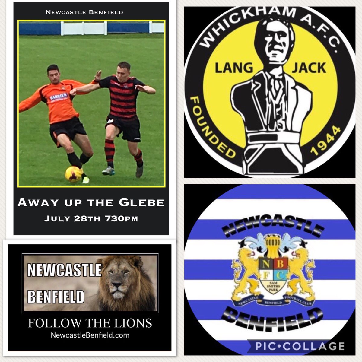 Next game Away #UpTheGlebe 
Friday 28th July kick off 730pm ⚽️👇NE16 4NA 
Get yourself along. 
Support  #nonleague #Football #newcastle