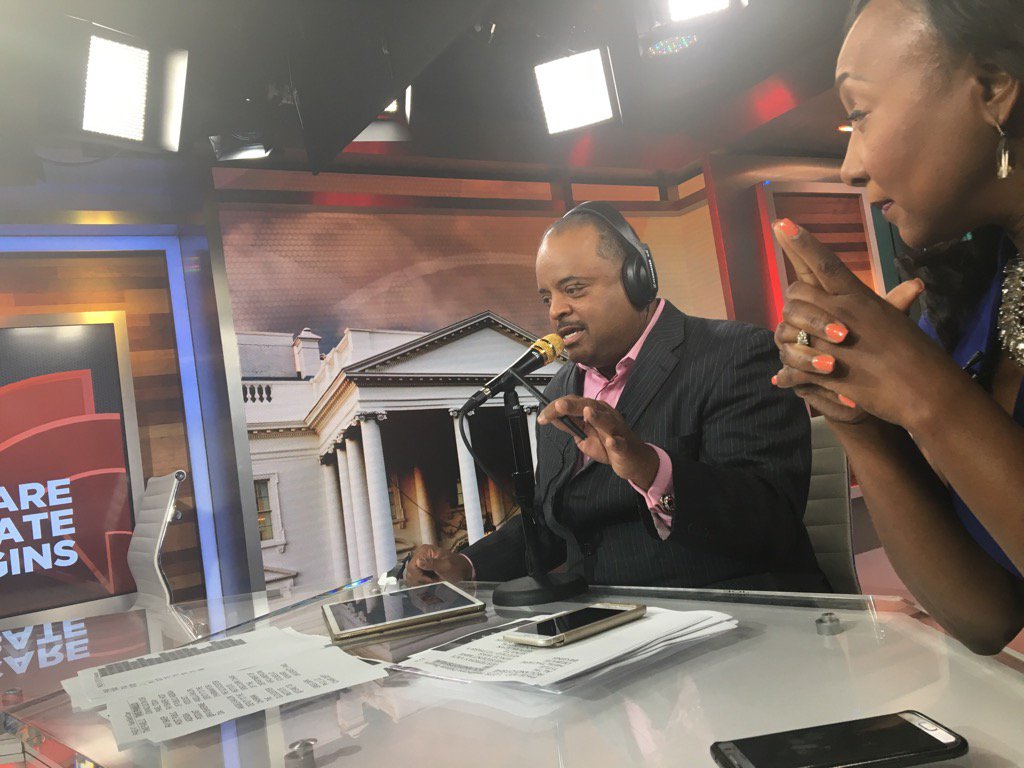 CompassJnl's tweet photo. . @rolandsmartin interviewing David Garrow on his new book on Barack Obama, "Rising Star" on @TJMShow #BringTheFunk https://t.co/V5ORq7T0Qr