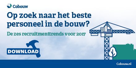 De strijd om getalenteerd personeel barst los. Leer hoe je topkandidaten aantrekt. Download dé 6 recruitmenttrends bit.ly/werkenindebouw