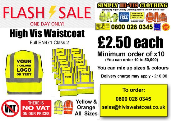 We are having our first ever #FlashSale #hivis #eventmanagement #festival #Construction #London #ppe #transport #warehouse #Dorset
