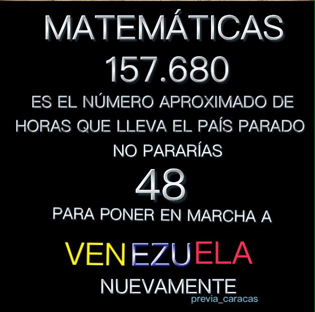 marianeantonios's tweet photo. #26Jul Matemática sencilla 👇🏻para esta #HuelgaYParoPorVzla https://t.co/QAhE1IeXe5