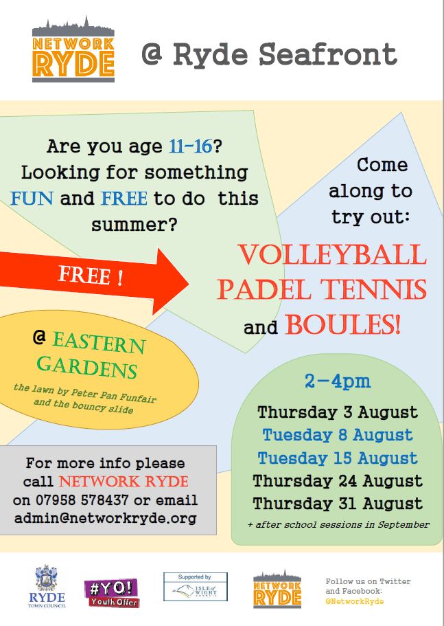 RydeTownCouncil's tweet photo. SCHOOLS OUT! -Free Activities in Ryde for Summer Holidays.#networkryde #iwnews #IOW https://t.co/hDAXd7bjGf