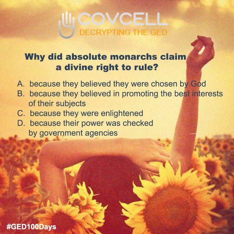 onsegoprep's tweet image. Practice Questions #GED Social Studies: Absolute Monarchs: An Overview covcell.com/social-studies…
#Covcell #GEDClass #GetYourGED  #AdultEdu