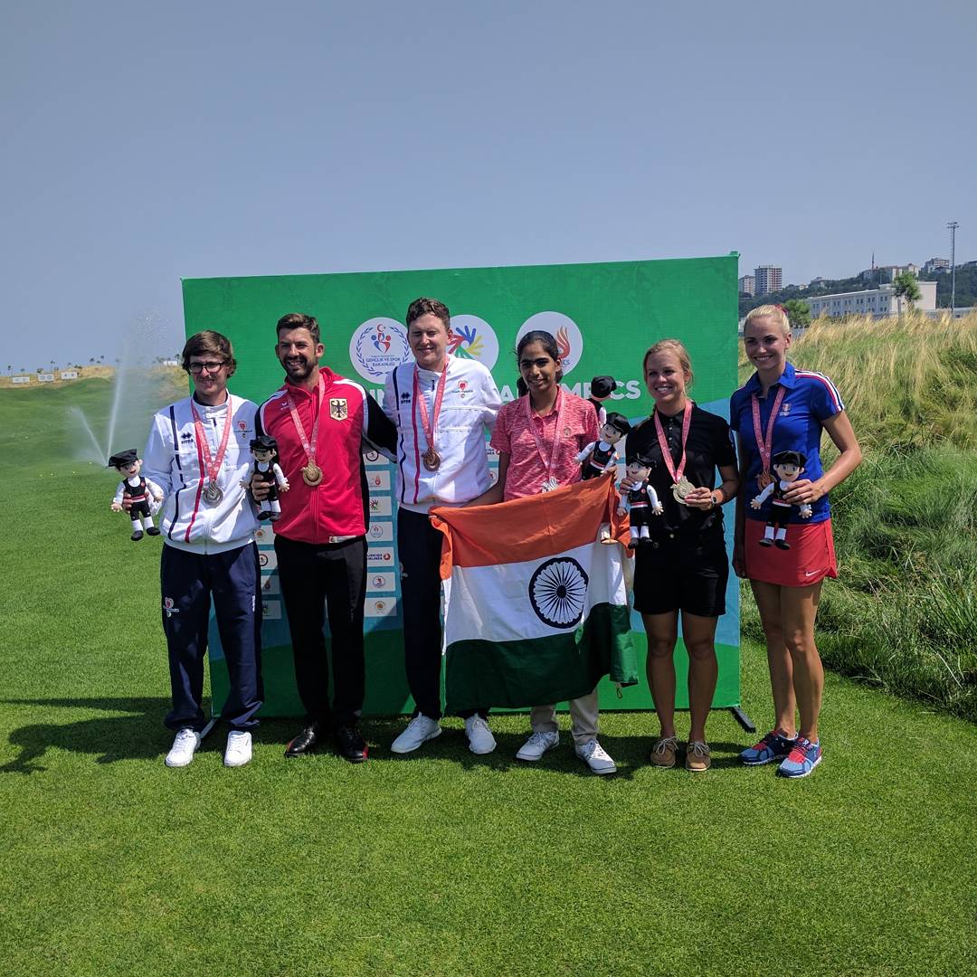 Deaflympics2017's tweet photo. Yes, we just witnessed history. First ever Deaflympics medallists in golf! #Deaflympics2017 https://t.co/HkUZPVMiW8