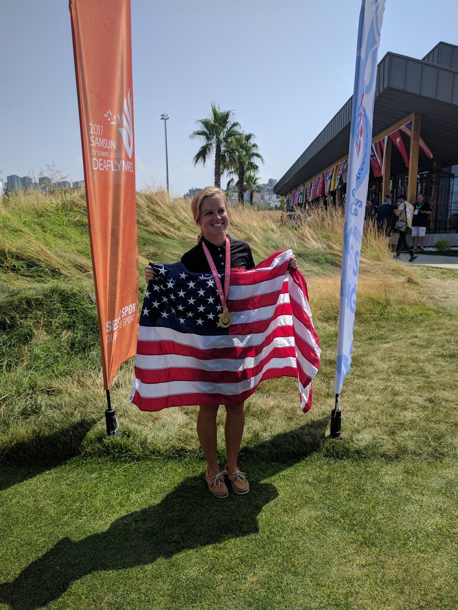 Deaflympics2017's tweet photo. Yes, we just witnessed history. First ever Deaflympics medallists in golf! #Deaflympics2017 https://t.co/HkUZPVMiW8