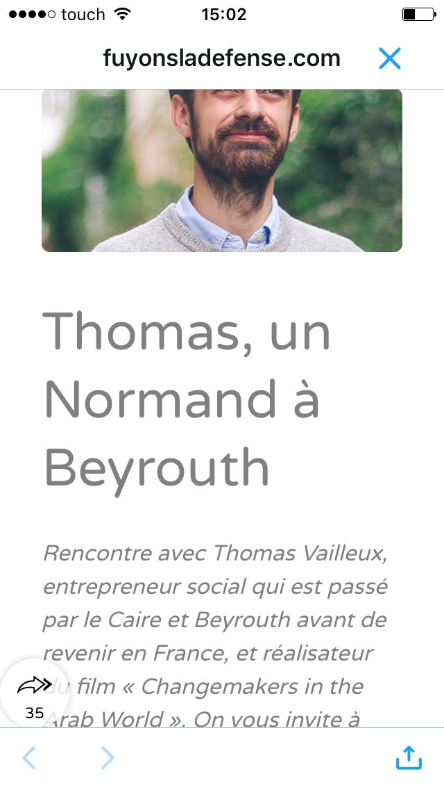 FOMiddleEast's tweet photo. 1 an après avoir initié @FOMiddleEast, @ThomasVailleux partage son changement de vie :) 
ICI https://t.co/cThkoWbZSQ
Merci @fuyonsladefense https://t.co/QUbzzyNLu4