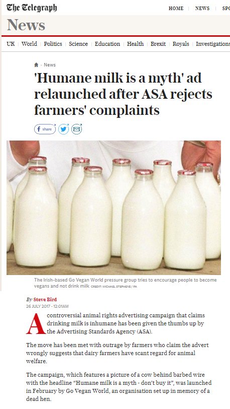 The NFU has responded to the ruling from <a href="/ASA_UK/">ASA</a> on a misleading vegan advert. bit.ly/2w03fMd