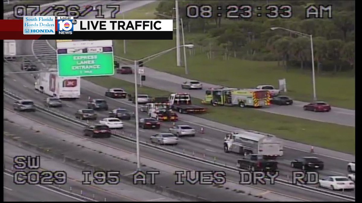 Crash on I-95 SB at Ives Dairy Rd #traffic https://t.co/ALyYMhIGm3